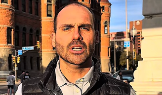 Eduardo Bolsonaro em vídeo publicado nas suas redes sociais nesta terça-feira, 18