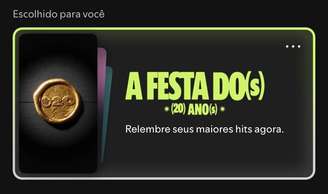 Clique este banner para acessar a sua retrospectiva do Spotify.