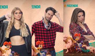 Eduarda Braum, Igor Monteiro e Renata Del Bianco disputam a permanência em 'A Fazenda 18'