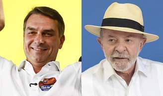 Candidatos à Presidência da República Flávio Bolsonaro (PL) e Lula (PT) têm disputa apertada no primeiro turno das eleições presidenciais.