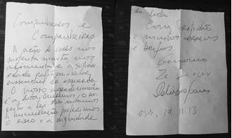 Carta foi entregue por um advogado a militantes do PT
