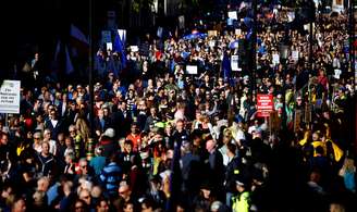 Manifestantes em Londres pedem novo referendo contra Brexit
REUTERS/Henry Nicholls