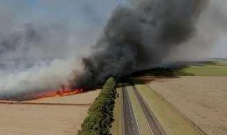 Incêndio em área de Sertãozinho, no interior paulista. Governo paulista determinou instauração de gabinete de crime para avaliar queimadas no Estado de SP.