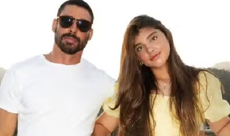 Cauã ao lado da filha, Sofia