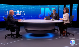 Lula durante sabatina na TV Globo em 2022