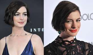 Anne Hathaway continua inovando e depois do Joãozinho aposta em um look texturizado moderno  