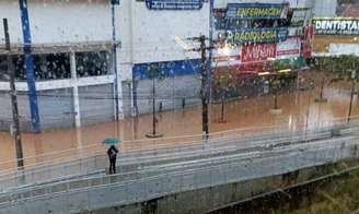 Fortes chuvas provocam alagamentos em Franco da Rocha, na região metropolitana de São Paulo.