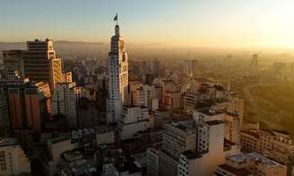 Imagem de drone do centro de São Paulo, 7 de maio de 2026. REUTERS/Amanda Perobelli