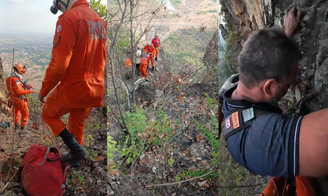 Turista ficou preso à beira de um precipício de 70 metros 