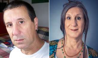 Foto à esquerda, Laerte Coutinho em 2008, aos 56 anos e na imagem à direita, em 2012, aos 60