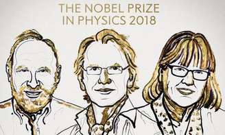 Arthur Ashkin, Gérard Mourou e Donna Strickland, os vencedores do Nobel de Física em 2018