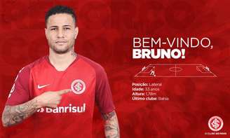 O lateral Bruno, de 33 anos, é o novo reforço do Internacional.