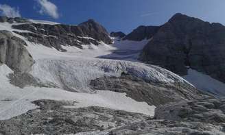 Imagem do glaciar da Marmolada, nos Alpes Italianos