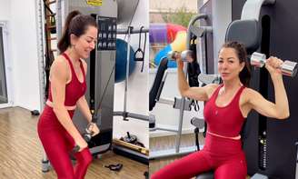 Jornalista se divertiu ao mostrar sua rotina de exercícios para os membros superiores 