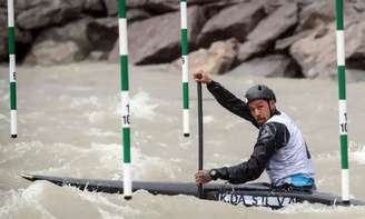 Kauã da Silva durante a Etapa de La Seu d'Urgell da Copa do Mundo de canoagem slalom