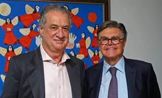 Sérgio Coelho(à esquerda) e José Murilo Procópio são a única chapa inscrita para as eleições no Galo--(Geraldo Goulart Neto/Divulgação)