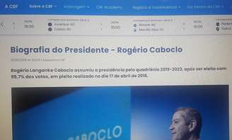Site da CBF retirou biografia de Caboclo, o presidente afastado