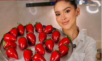 Confeiteira Millena Moreira celebra vendas do morango do amor e diz que é uma  'segunda Páscoa'
