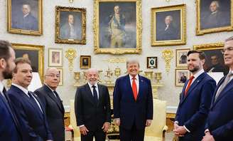 O presidente Luiz Inácio Lula da Silva, durante Encontro com o Presidente dos Estados Unidos, Donald Trump