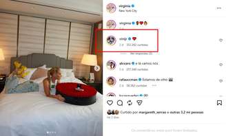 Virginia mostra presente e ganha comentário de Vini Jr.