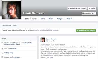 Garota negou ter cometido atos de vandalismo na noite em que foi detida