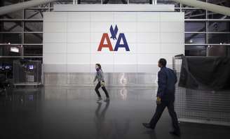 Logo da American Airlines no aeroporto John F. Kennedy (JFK) em Nova York 27/11/2013  