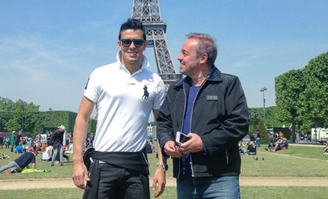 O chef de cozinha Thiago Salvático e o apresentador Gugu Liberato