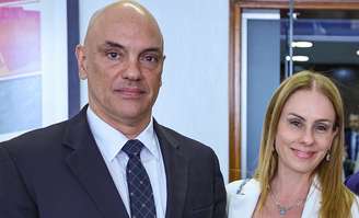 O ministro Alexandre de Moraes e sua esposa, Viviane Barci de Moraes