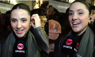 Repórter da TNT leva empurrão de fãs durante transmissão ao vivo da Bola de Ouro