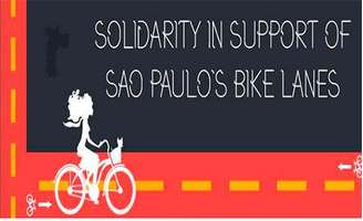 <p>Logotipo criado para convocar ciclistas de todo o mundo a protestar em favor das ciclovias de São Paulo</p>