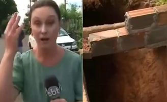 Jornalista ficou preocupada com a queda do colega