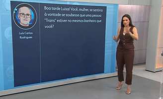 Luísa Doyle, da TV Globo em Brasília, em momento em que responde perguntas de internautas