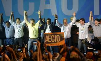 <p>Líderes do PSDB participaram neste sábado do lançamento da candidatura de Aécio Neves</p>