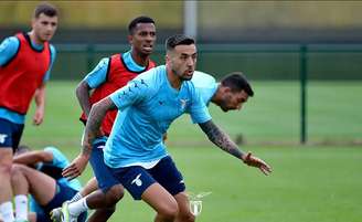 Jogadores da Lazio durante treinamento da equipe –
