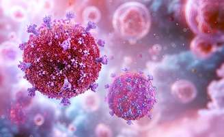 Visão de perto do vírus da imunodeficiência humana (HIV) cientificamente precisa