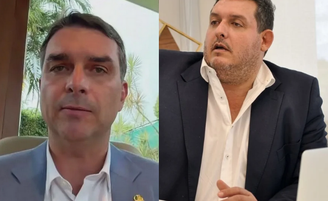 Montagem: Flávio Bolsonaro (PL) e o marqueteiro Marcello Lopes