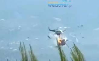 Imagem mostra momento exato de colisão de helicópteros na Grécia
