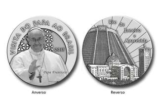 Medalha da visita do Papa Francisco ao Brasil será lançada na próxima terça-feira