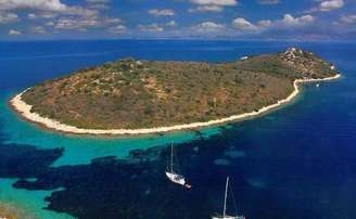 Imagem aérea da Ilha de Gaia, na Grécia