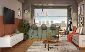 1. As banquetas altas garantem versatilidade ao espaço e podem compor diferentes ambientes – Foto: Tok&Stok