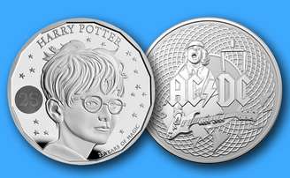 Moedas de Harry Potter e da banda AC/DC