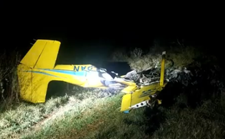 O avião caiu em uma fazenda no Pantanal