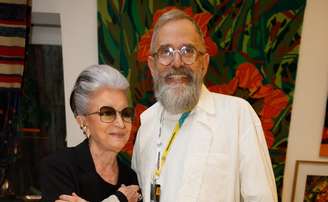 Costanza Pascolato e Paulo Borges, diretor também do Rio Fashion Week 