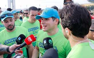 Presidente da Câmara dos Deputados, Hugo Motta, na Corrida da Câmara.