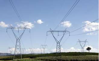 Torres de transmissão de energia elétrica em uma fazenda de café, em Santo Antônio do Jardim. A Agência Nacional de Energia Elétrica (Aneel) aprovou nesta terça-feira o edital do leilão de energia existente A-0, marcado para 30 de abril, com preços-teto de 262 reais por megawatt-hora (MWh) para energia termelétrica, inclusive biomassa, e 271 reais por MWh para energia hidrelétrica, no produto por quantidade. 06/02/2014