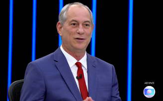 O candidato Ciro Gomes (PDT) durante entrevista ao 'Jornal Nacional', da TV Globo