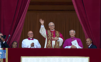 Papa Leão XIV em primeira aparição pública