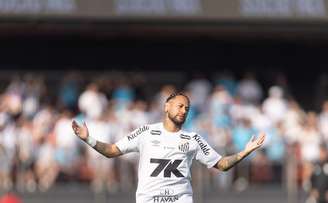 Faixa com cobrança a Neymar foi colocada na frente do CT do Santos.