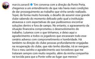 Pronunciamento de Márcio Zanardi –