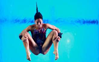 Ingrid, de 23 anos, ficou apenas em oitavo na prova de trampolim 10m (Foto: Hector Vivas / Lima 2019)